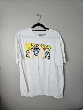 White Graphic Sailor Moon T-Shirt - Unbranded